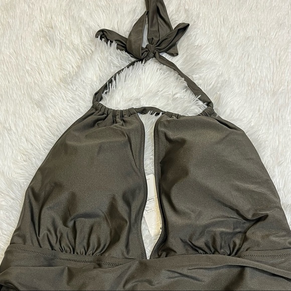 ➕ NWT Cupshe Olive Green Halter One Piece Swimsuit Size 3X - Picture 3 of 11